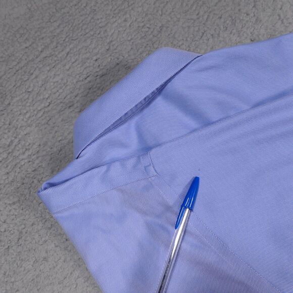 Jos A Bank Signature Button Shirt Men 17 - 33 Blue Button Up Long Sleeve - Picture 5 of 16